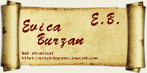 Evica Burzan vizit kartica